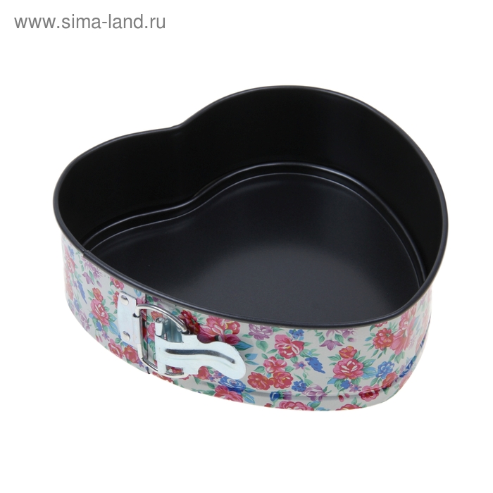 Форма для выпечки разъёмная Доляна «Розы. Сердце», 22 см, антипригарное покрытие - Фото 1
