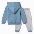 Комплект детский (толстовка/брюки), цвет голубой, рост 74 см - фото 23417359