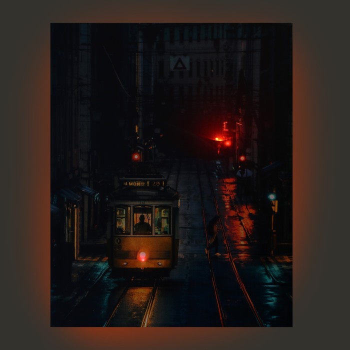 Картина световая "Трамвай" 40*50 см - фото 1890318724