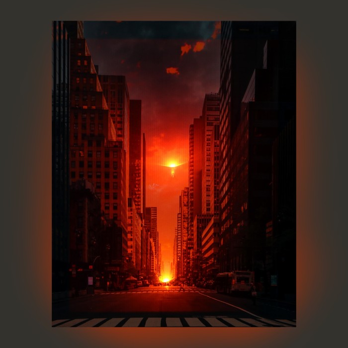 Картина световая "Восход в мегаполисе" 40*50 см - фото 1928403381