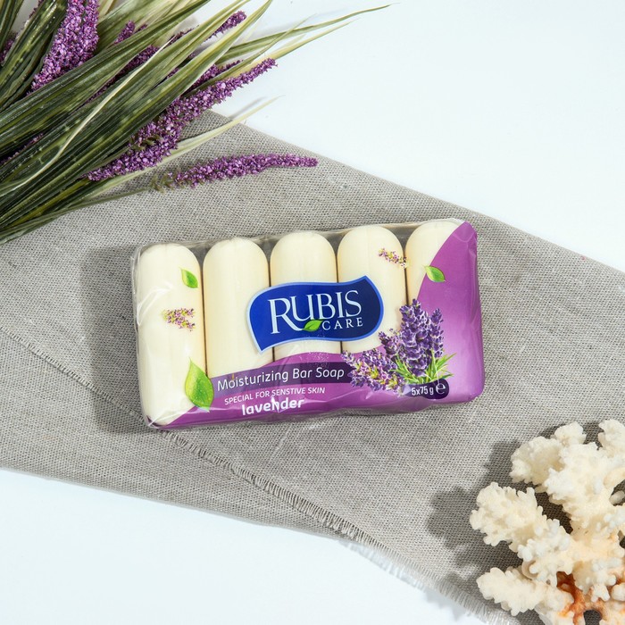 Мыло туалетное Rubis "Lavender", 5x75 375 г - Фото 1