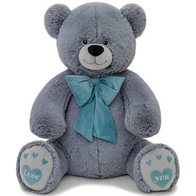 Мягкая игрушка «Медведь Пьер с бантом», цвет серый, 130 см