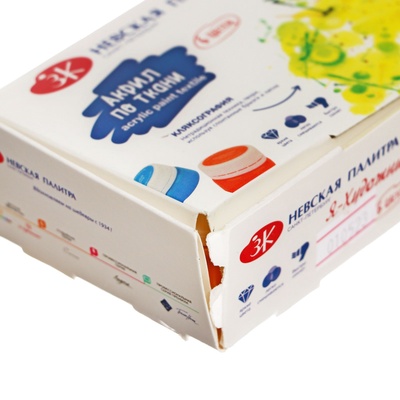 Краска по ткани, набор 6 цветов х 15 мл, ЗХК "Я - Художник!", акриловая на водной основе, (228411540)