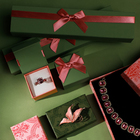 Коробочка подарочная под кольцо, серьги «Бант крупный», 5×5 см, зелёно-розовая - Фото 2