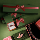 Коробочка подарочная под браслет, цепочку, часы «Бант крупный», 22.5×5 см, зелёно-розовая - Фото 2