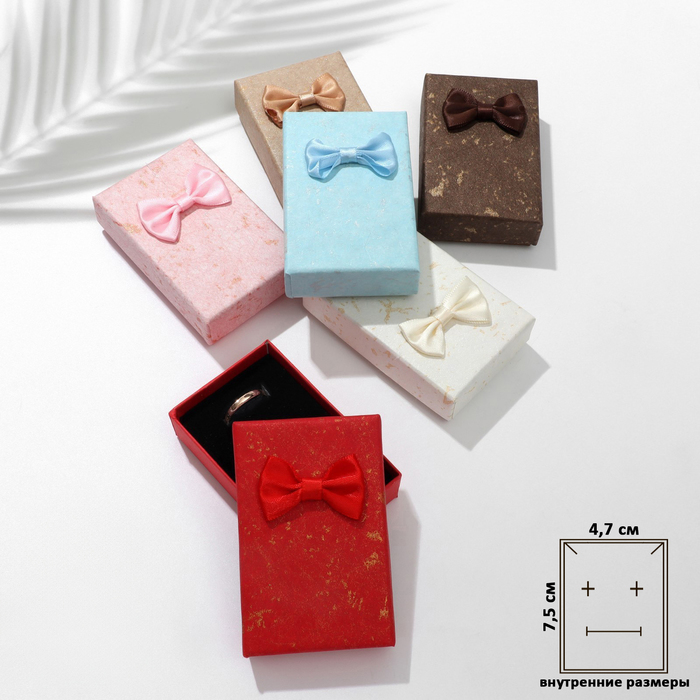 Коробочка подарочная под серьги, кольцо «Бантик», 5×8×2.5 см, МИКС - Фото 1
