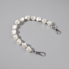 Ручка для сумки, перламутровые бусы, 26 см, цвет белый/серебряный - Фото 2