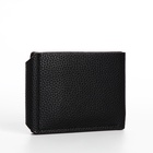 Портмоне мужское на магнитах, отдел для купюр, карт, монет, чёрное - Фото 6