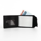 Портмоне мужское на магнитах, отдел для купюр, карт, монет, чёрное - Фото 2