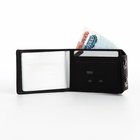 Портмоне мужское на магнитах, отдел для купюр, карт, монет, чёрное - Фото 3