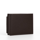 Портмоне мужское на магнитах, отдел для купюр, карт, монет, коричневое - Фото 6