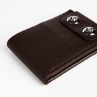 Портмоне мужское на магнитах, отдел для купюр, карт, монет, коричневое - Фото 5