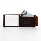 Портмоне мужское на магнитах, отдел для купюр, карт, монет, коричневое - Фото 3