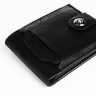 Портмоне мужское на магните, отдел для купюр, для карт, для монет, цвет чёрный - Фото 4