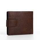 Портмоне мужское на магните, отдел для купюр, для карт, для монет, коричневое - Фото 5