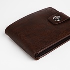 Портмоне мужское на магните, отдел для купюр, для карт, для монет, коричневое - Фото 4
