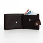 Портмоне мужское на магните, отдел для купюр, для карт, для монет, коричневое - Фото 2