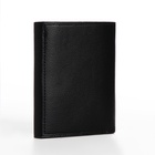 Портмоне мужское на магните, три сложения, отдел для купюр, для карт, для монет, чёрное - Фото 6