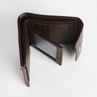 Портмоне мужское на магните, отдел для купюр, для карт, для монет, цвет коричневый - Фото 4