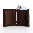 Портмоне мужское на магните, отдел для купюр, для карт, для монет, цвет коричневый - Фото 3