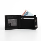 Портмоне мужское на магнитах, отдел для купюр, для карт, для монет, чёрное - Фото 2