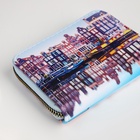 Кошелёк на молнии, голубой, разноцветный - фото 57991397