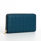 Кошелёк на молнии, четыре отделения, большой, синий - Фото 4