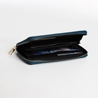 Кошелёк на молнии, четыре отделения, большой, синий - Фото 3