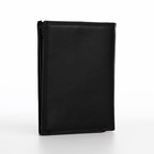 Портмоне мужское без застёжки, 3 в 1, отдел автодокументов, паспорта, карт, купюр, чёрное - Фото 7