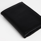 Портмоне мужское без застёжки, 3 в 1, отдел автодокументов, паспорта, карт, купюр, чёрное - Фото 6