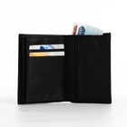 Портмоне мужское без застёжки, 3 в 1, отдел автодокументов, паспорта, карт, купюр, цвет чёрный 9873351 - фото 16163579