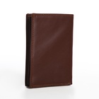 Портмоне мужское без застёжки, 3 в 1, отдел автодокументов, паспорта, карт, купюр, цвет коричневый - Фото 7