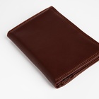 Портмоне мужское без застёжки, 3 в 1, отдел автодокументов, паспорта, карт, купюр, цвет коричневый - Фото 6