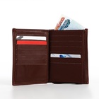 Портмоне мужское без застёжки, 3 в 1, отдел автодокументов, паспорта, карт, купюр, цвет коричневый - Фото 3