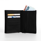 Портмоне мужское без застёжки, 3 в 1, отдел автодокументов, паспорта, карт, купюр, цвет чёрный 9873353 - фото 16163582