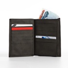 Портмоне мужское без застёжки, 3 в 1, отдел автодокументов, паспорта, карт, купюр, цвет серый - Фото 2