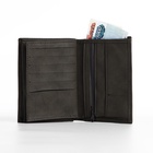 Портмоне мужское без застёжки, 3 в 1, отдел автодокументов, паспорта, карт, купюр, цвет серый - Фото 4