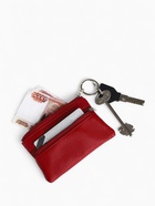 Ключница-кошелёк на молнии, с кольцом, размер 12×1×7.5 см, красная - Фото 2