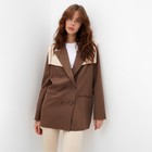 Пиджак женский с накидкой MINAKU: Casual Collection  цвет коричневый, р-р 42 - фото 320757624