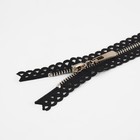 Молния металлическая, №3, неразъёмная, замок автомат, 30 см, чёрная, никель - Фото 2