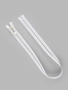 Молния металлическая, №3, неразъёмная, замок автомат, 60 см, звенья цвет никель, белая - Фото 2