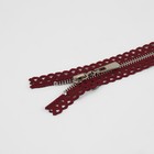 Молния металлическая, №3, неразъёмная, замок автомат, 60 см, бордовая - Фото 2