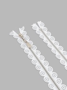 Молния металлическая, №3, неразъёмная, замок автомат, 60 см, белая - Фото 3