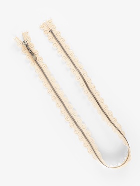 Молния металлическая, №3, неразъёмная, замок автомат, 60 см, бежевая (комплект 10 шт)