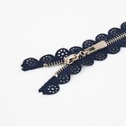 Молния металлическая, №3, неразъёмная, замок автомат, 60 см, тёмно-синяя - Фото 2