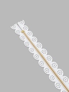 Молния металлическая, №3, неразъёмная, замок автомат, 30 см, белая - Фото 4