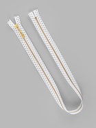 Молния металлическая, №3, неразъёмная, замок автомат, 60 см, декоративная, белая - Фото 2