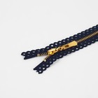 Молния металлическая, №3, неразъёмная, замок автомат, 60 см, тёмно-синяя - Фото 2