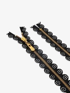 Молния металлическая, №3, неразъёмная, замок автомат, 60 см, золотистые звенья, чёрная - Фото 3