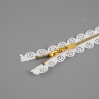 Молния металлическая, №3, неразъёмная, замок автомат, 60 см, белая - Фото 2